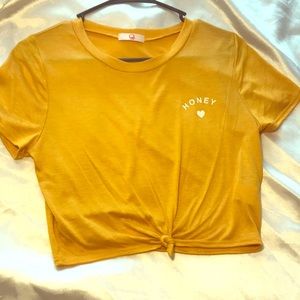 Yellow crop top shirt